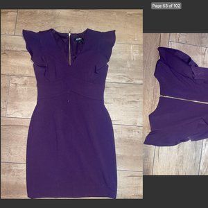 DKNY Dark purple ruffle dress